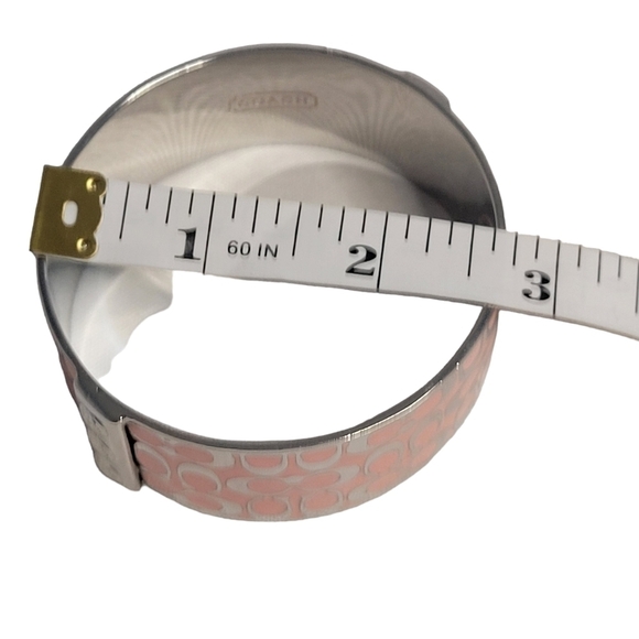 Vintage 2000 Coach  Signature "C" Pink & Silver Bangle - Picture 6 of 6